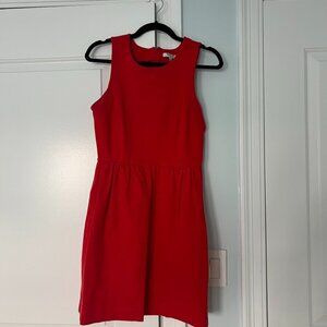 Bright Red Madewell Cotton Dress